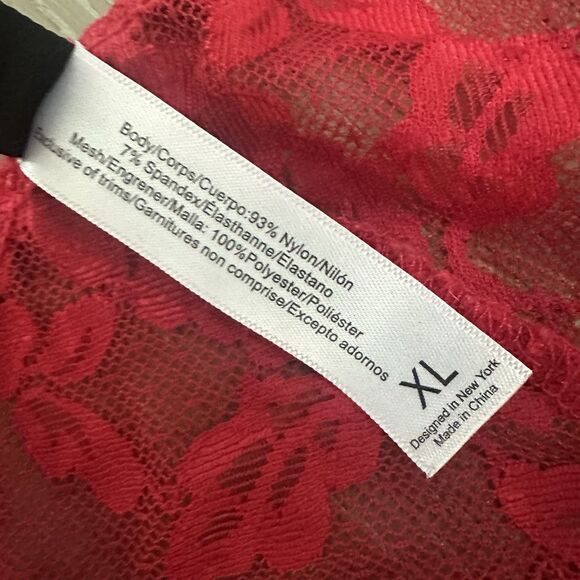 Adore Me Red Lace Ruffle Teddy Bodysuit Lingerie XL - Picture 6 of 6